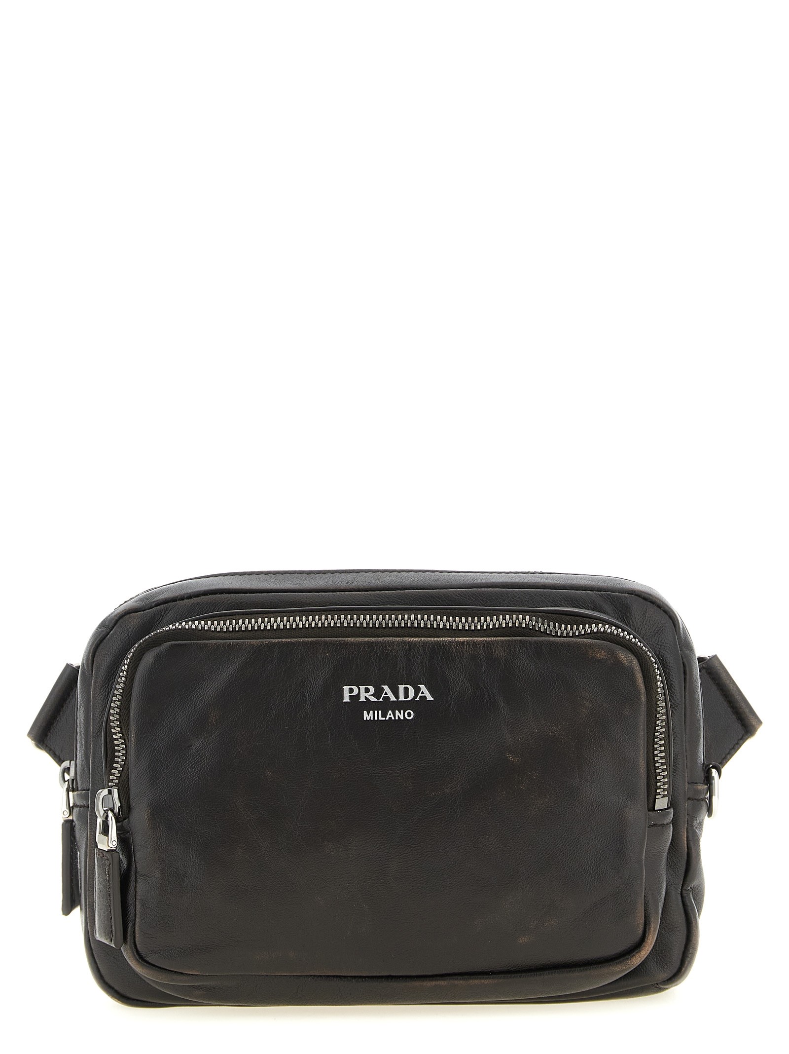 PRADA Aged Nappa Leather Crossbody Bag
