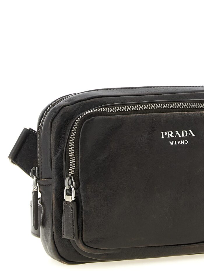 PRADA Aged Nappa Leather Crossbody Bag