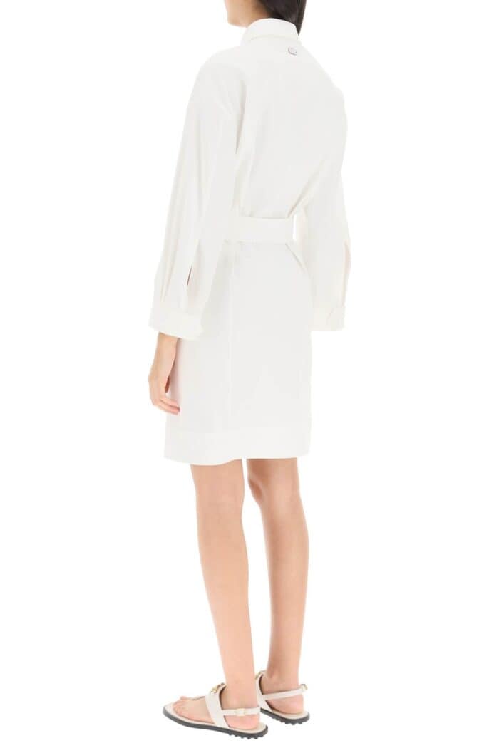 Agnona Belted Twill Shirt Dress