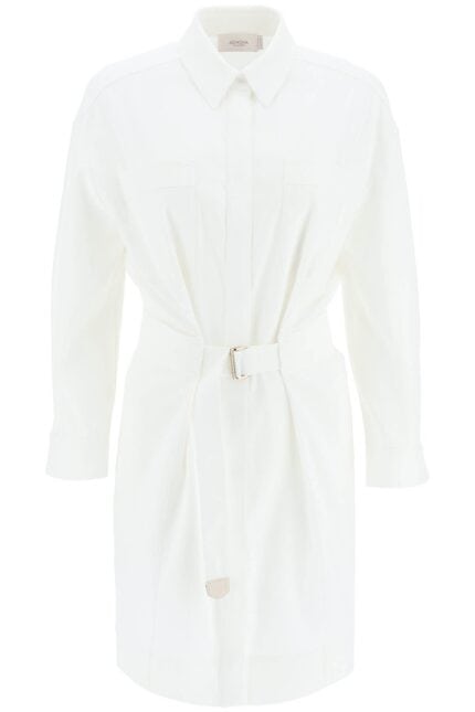 Agnona Belted Twill Shirt Dress