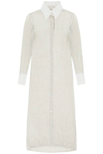 Agnona Linen, Cashmere And Silk Knit Shirt Dress