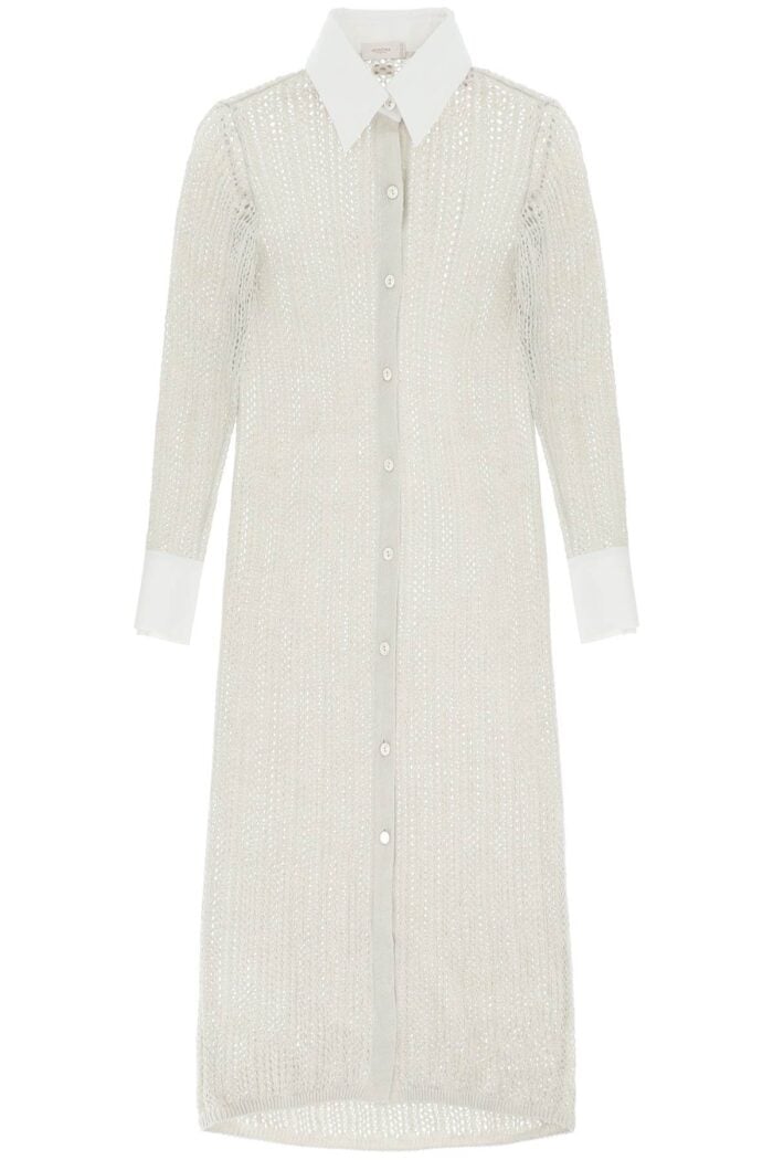 Agnona Linen, Cashmere And Silk Knit Shirt Dress