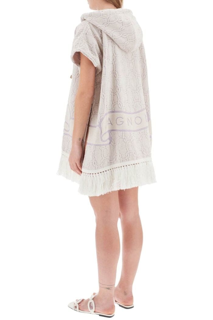 AGNONA Terry Poncho With Chain Motif