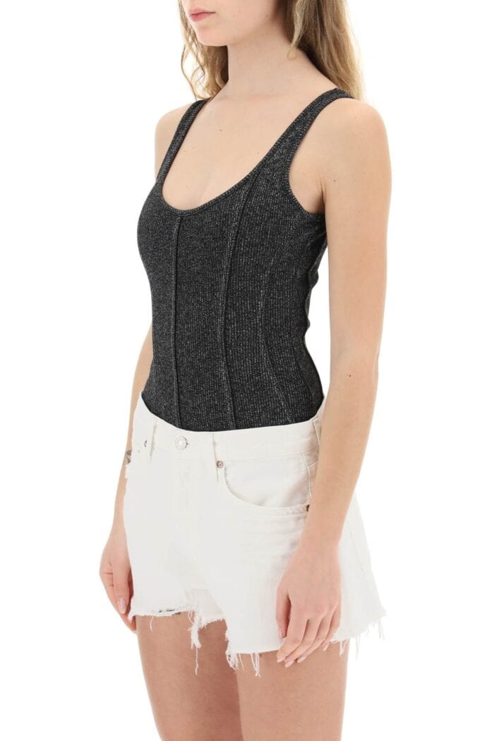 Agolde 'elna' Rib Knit Tank Bodysuit