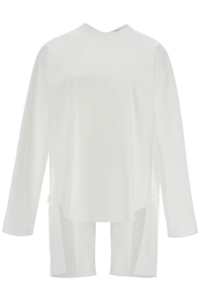 ALAIA Asymmetric Poplin Top With