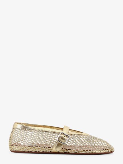 ALAIA Ballet Flats Glitter Mesh And Leather Ballerinas