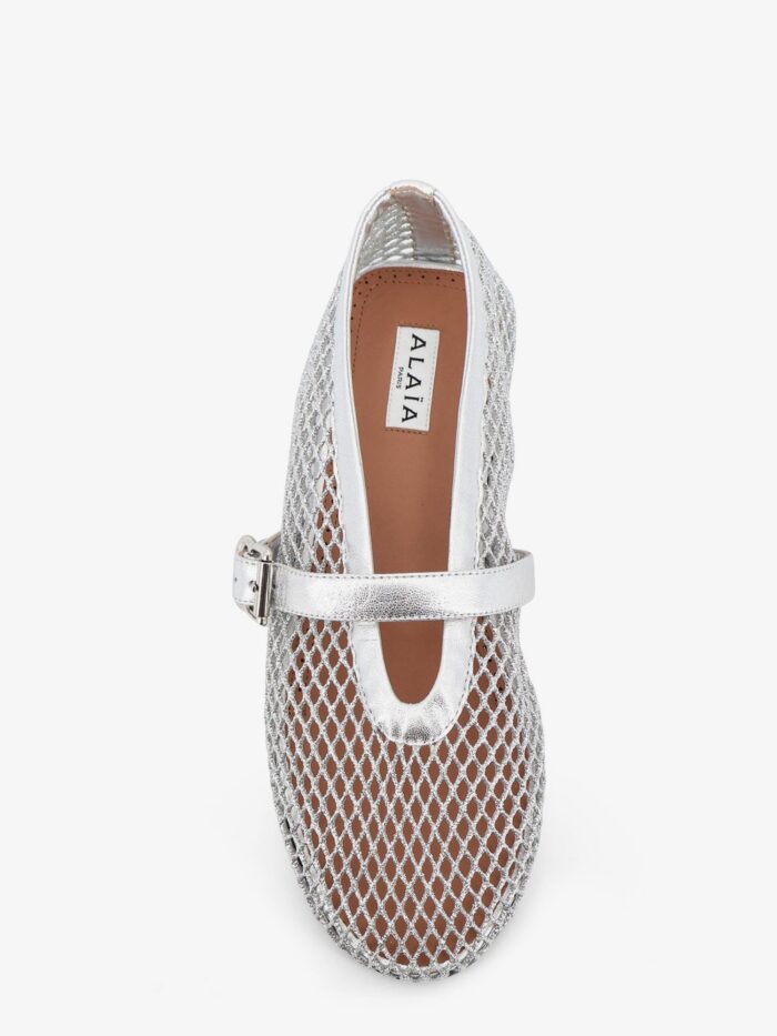 ALAIA Ballet Flats Glitter Mesh And Leather Ballerinas