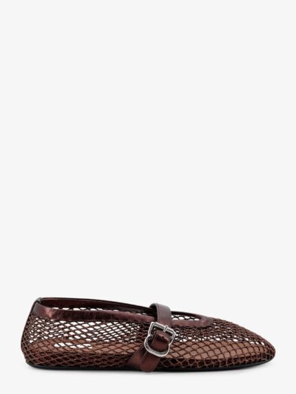 ALAIA Ballet Flats In Mesh And Leather