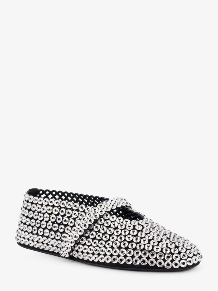 ALAIA Ballet Flats Suede And Rubber Ballerinas With Glass Eyelets