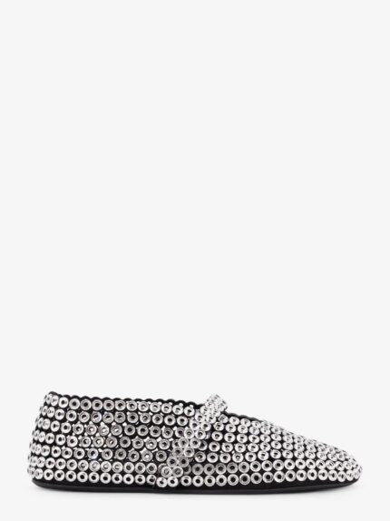 ALAIA Ballet Flats Suede And Rubber Ballerinas With Glass Eyelets