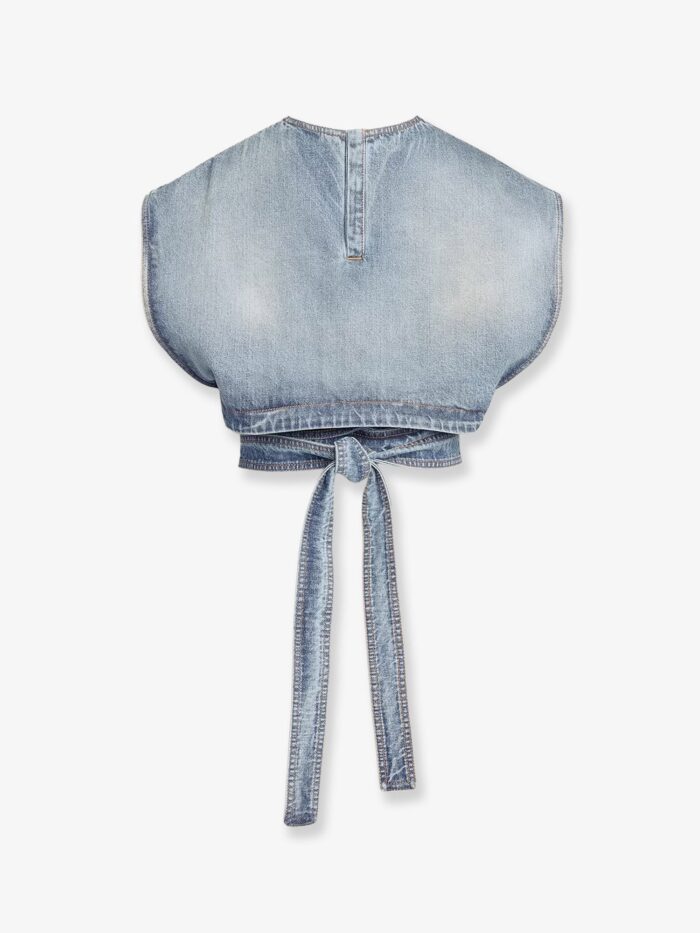 ALAIA Belted Denim Top