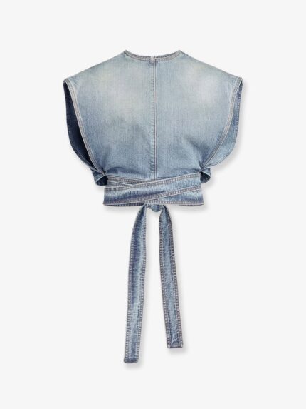 ALAIA Belted Denim Top