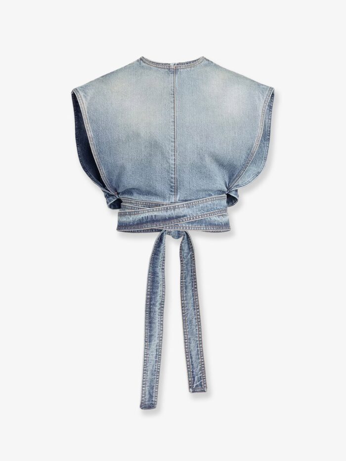ALAIA Belted Denim Top