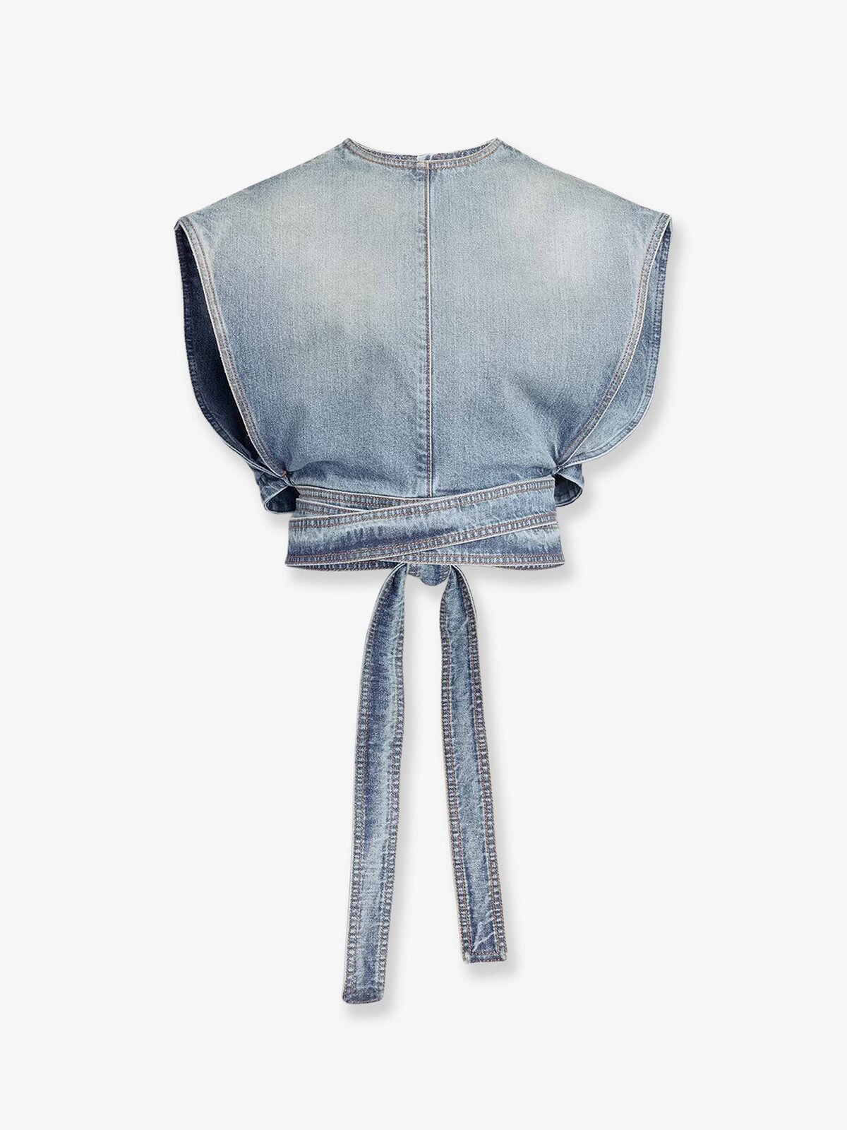 ALAIA Belted Denim Top