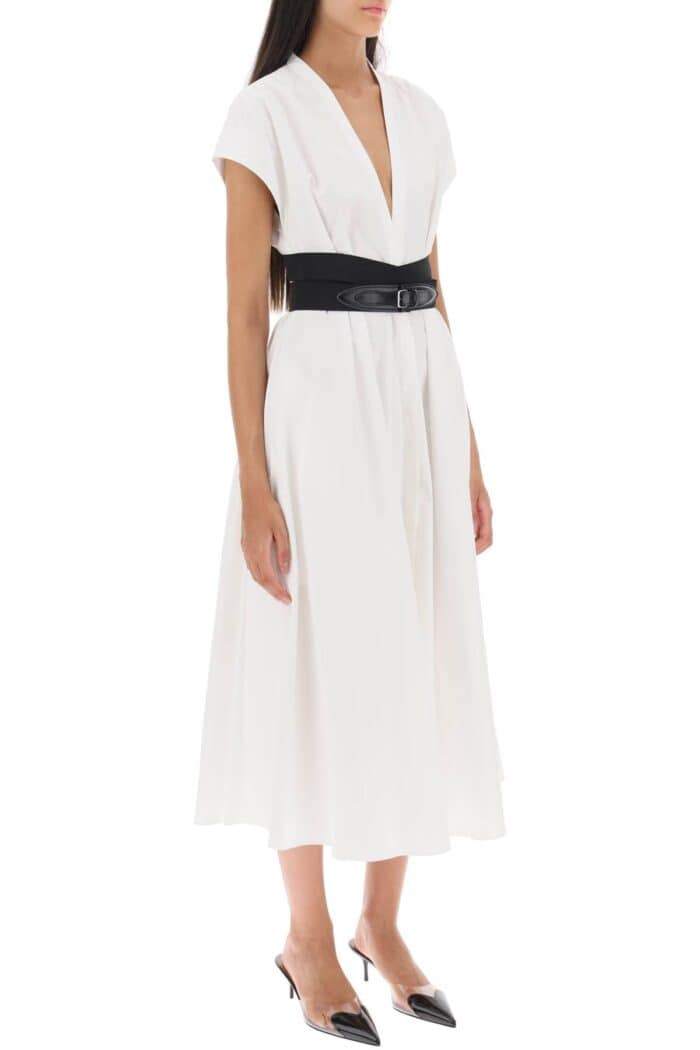 Alaia Belted Poplin Shirt Dress