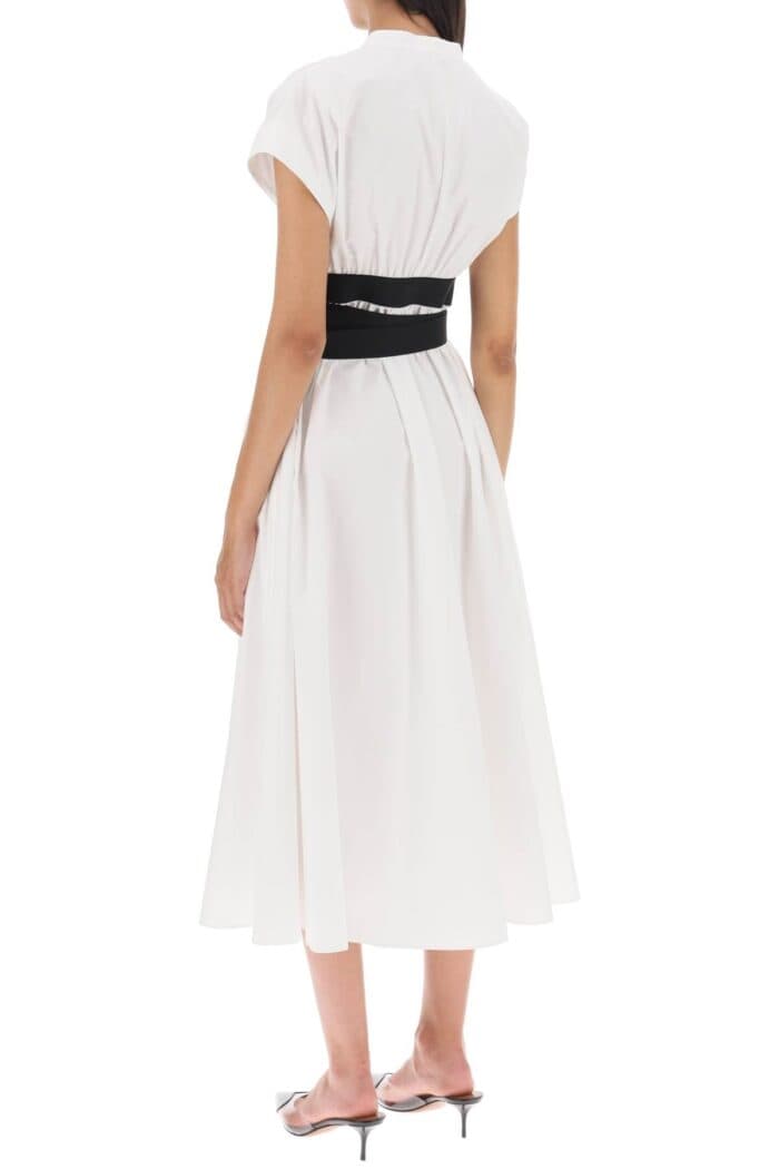 Alaia Belted Poplin Shirt Dress