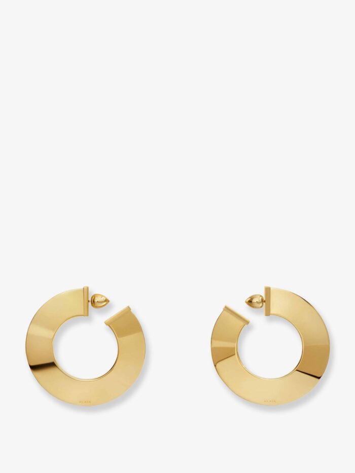 ALAIA Blade Hoop S Earrings With Logo Detail