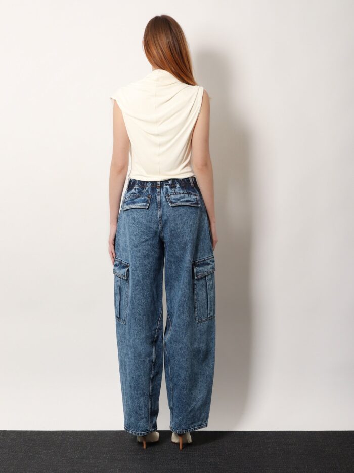 ALAIA Blue Denim Cargo Jeans