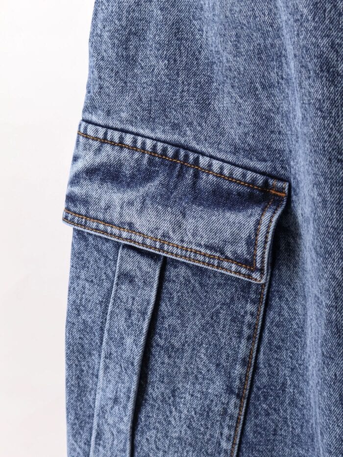 ALAIA Blue Denim Cargo Jeans