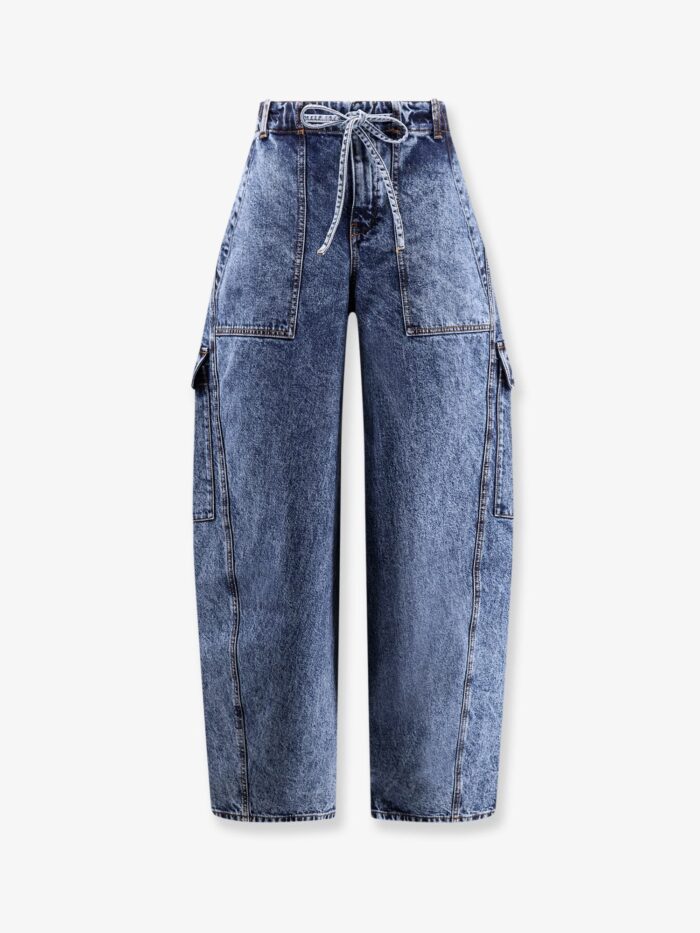 ALAIA Blue Denim Cargo Jeans