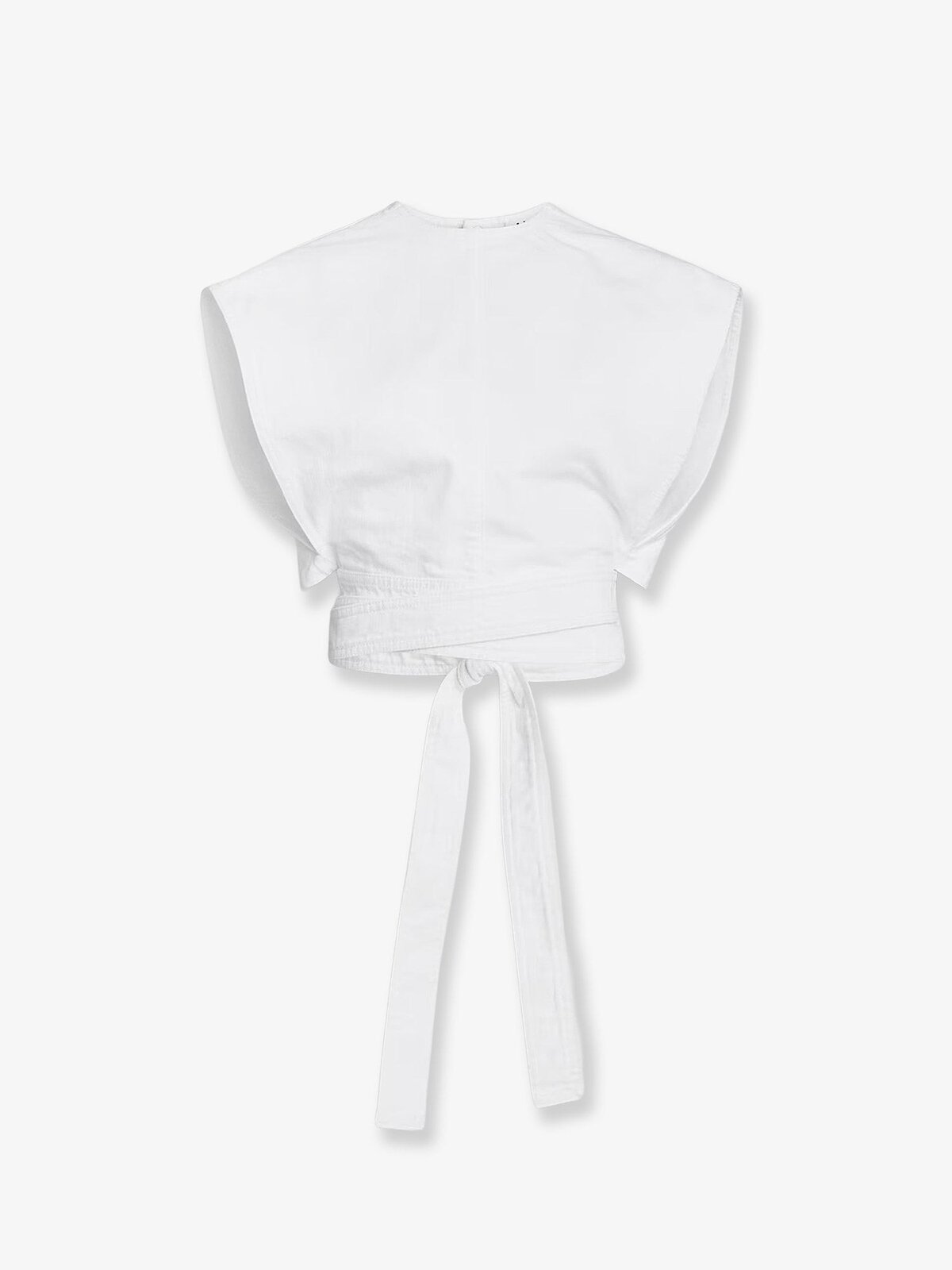 ALAIA Cotton Crop Fit Belted Top