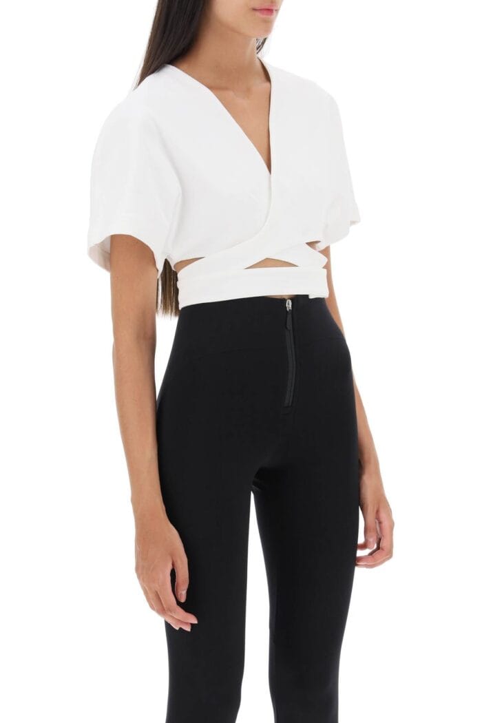 Alaia Cropped Top With Crossover Straps