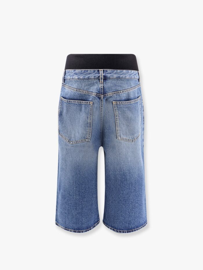 ALAIA Denim Bermuda Shorts With Ribbed Band