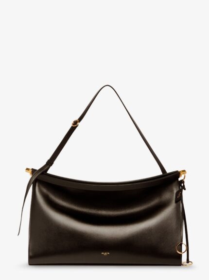ALAIA East West Leather Bag With Engraved Logo