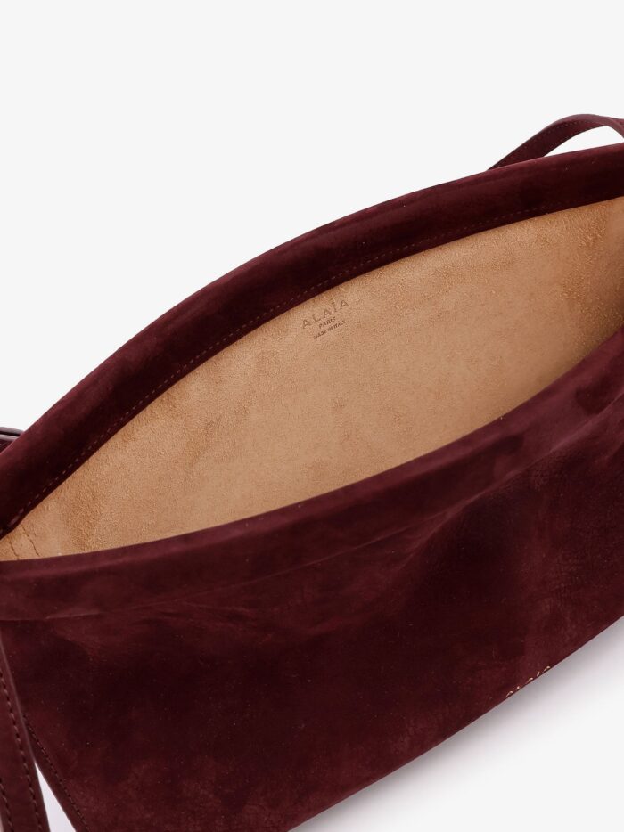ALAIA East West Medium Suede Shoulder Bag