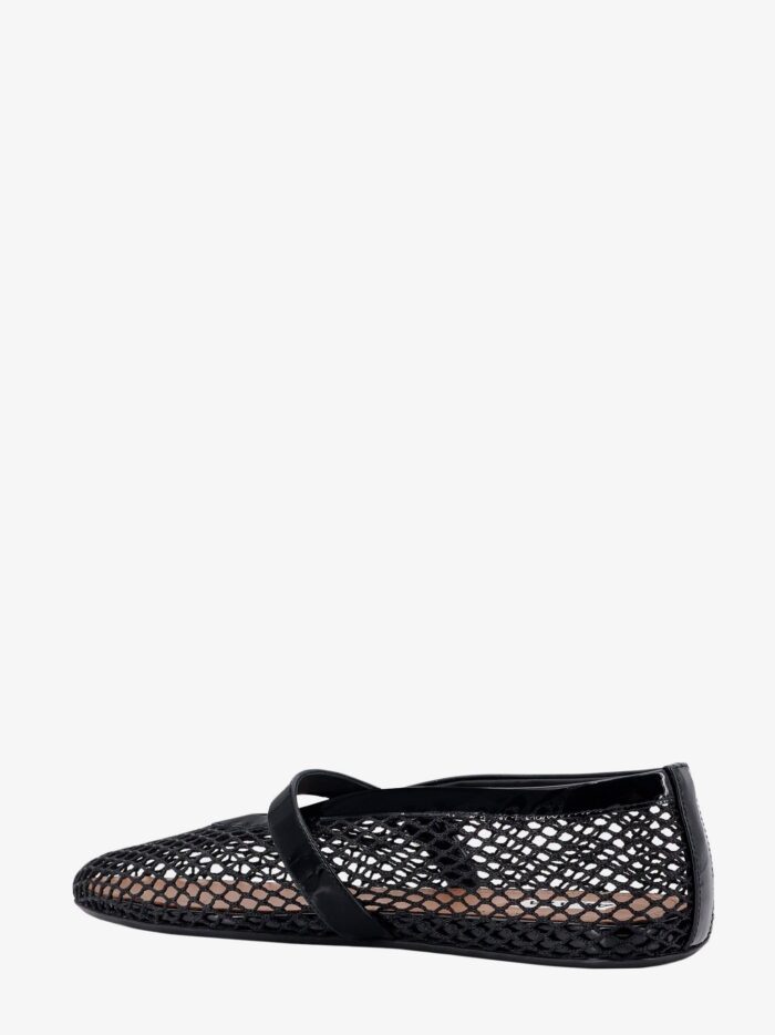 ALAIA Fishnet Ballerinas With Patent Leather Profiles