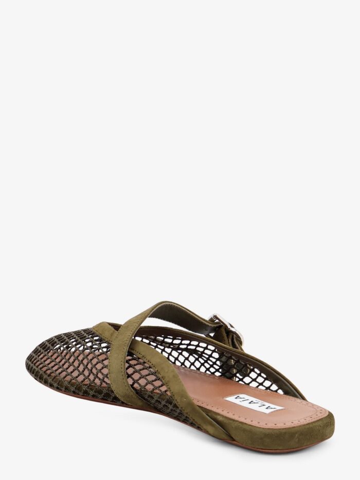ALAIA Fishnet Mesh And Leather Sandals