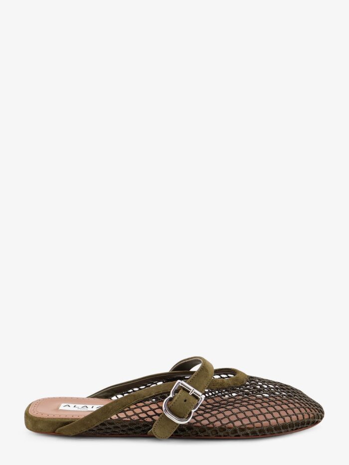 ALAIA Fishnet Mesh And Leather Sandals