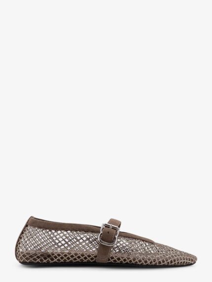 ALAIA Flat Mesh Ballerinas With Rhinestone Detail