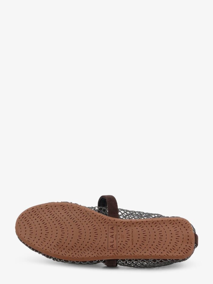 ALAIA Flat Mesh Ballet Flats With Rhinestone Detail