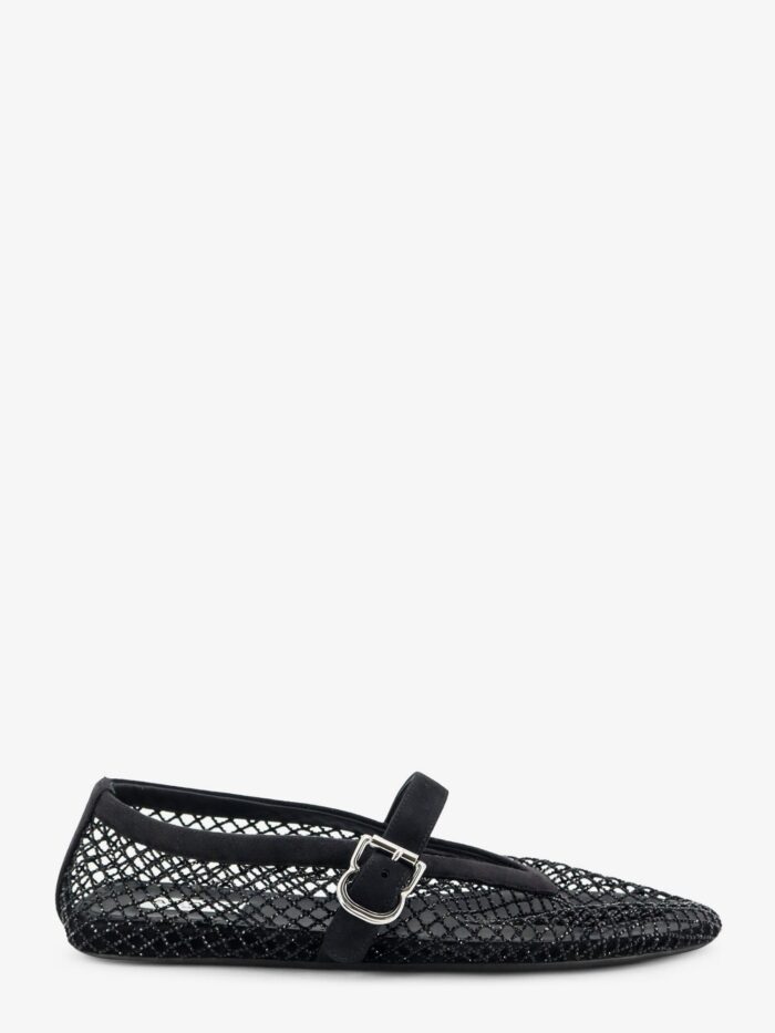 alaia flat mesh ballet flats with rhinestone detail ALAIA Flat Mesh Ballet Flats With Rhinestone Detail