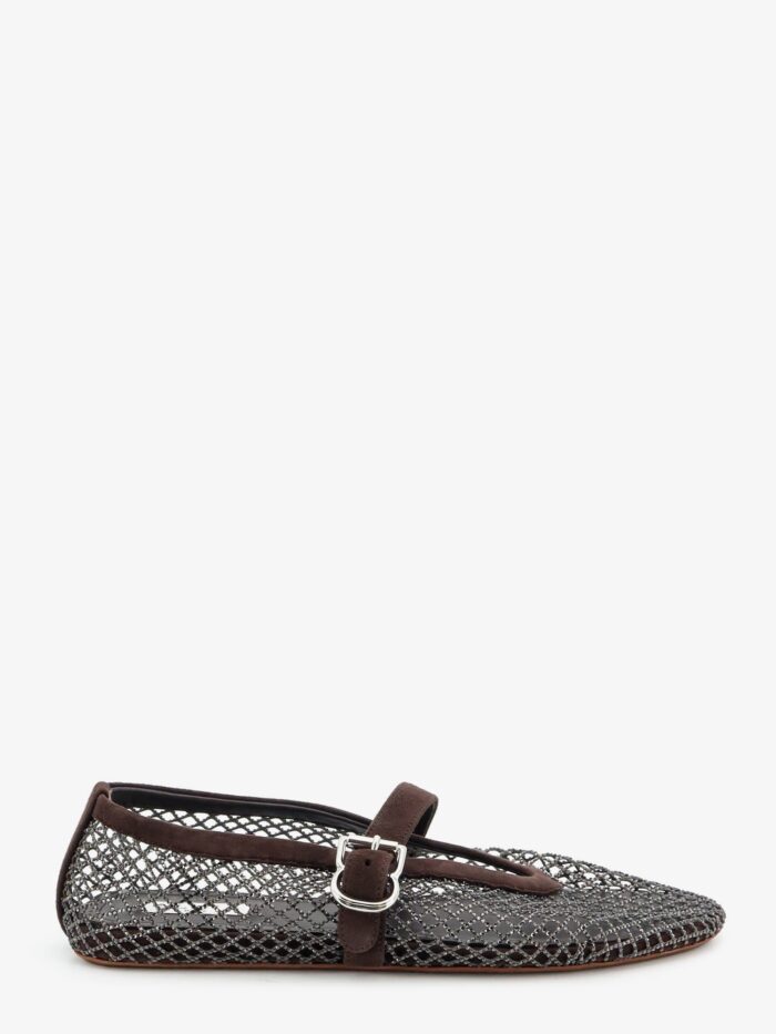 alaia flat mesh ballet flats with rhinestone detail ALAIA Flat Mesh Ballet Flats With Rhinestone Detail