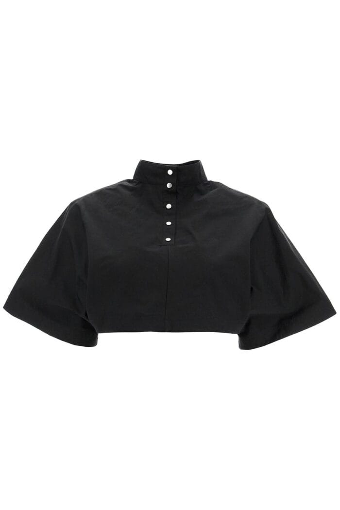 ALAIA High-neck Poplin Top With Long Sleeves