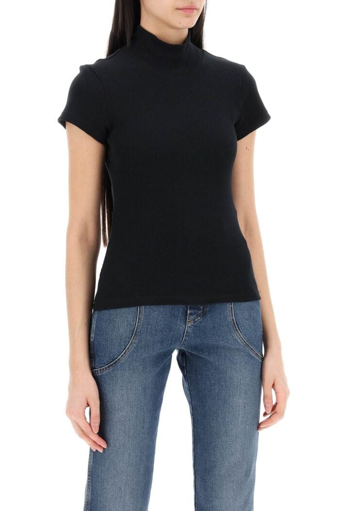 ALAIA High-neck Ribbed Top With Nine Words