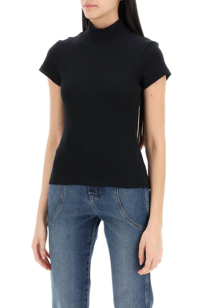 ALAIA High-neck Ribbed Top With Nine Words