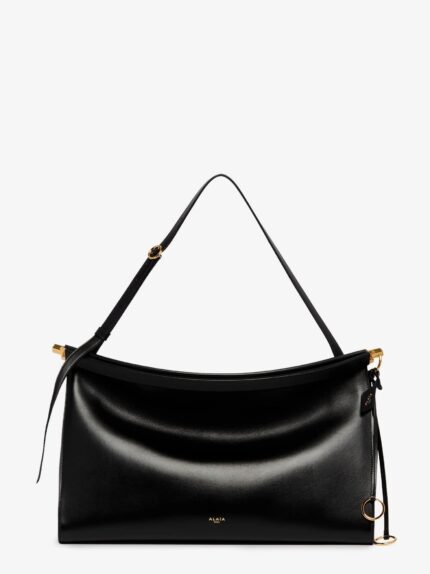 ALAIA Le Click East West Large Leather Shoulder Bag