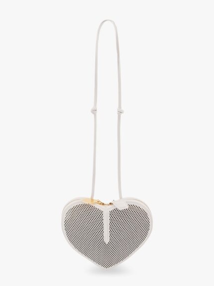 ALAIA Le Coeur Shoulder Bag In Leather With Fishnet Motif