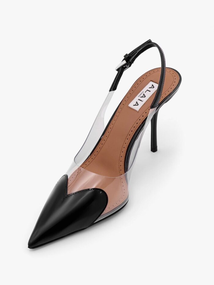 ALAIA Le Coeur Slingback PVC And Leather Pumps