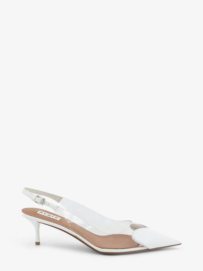 alaia le coeur slingback pvc and leather pumps ALAIA Le Coeur Slingback PVC And Leather Pumps