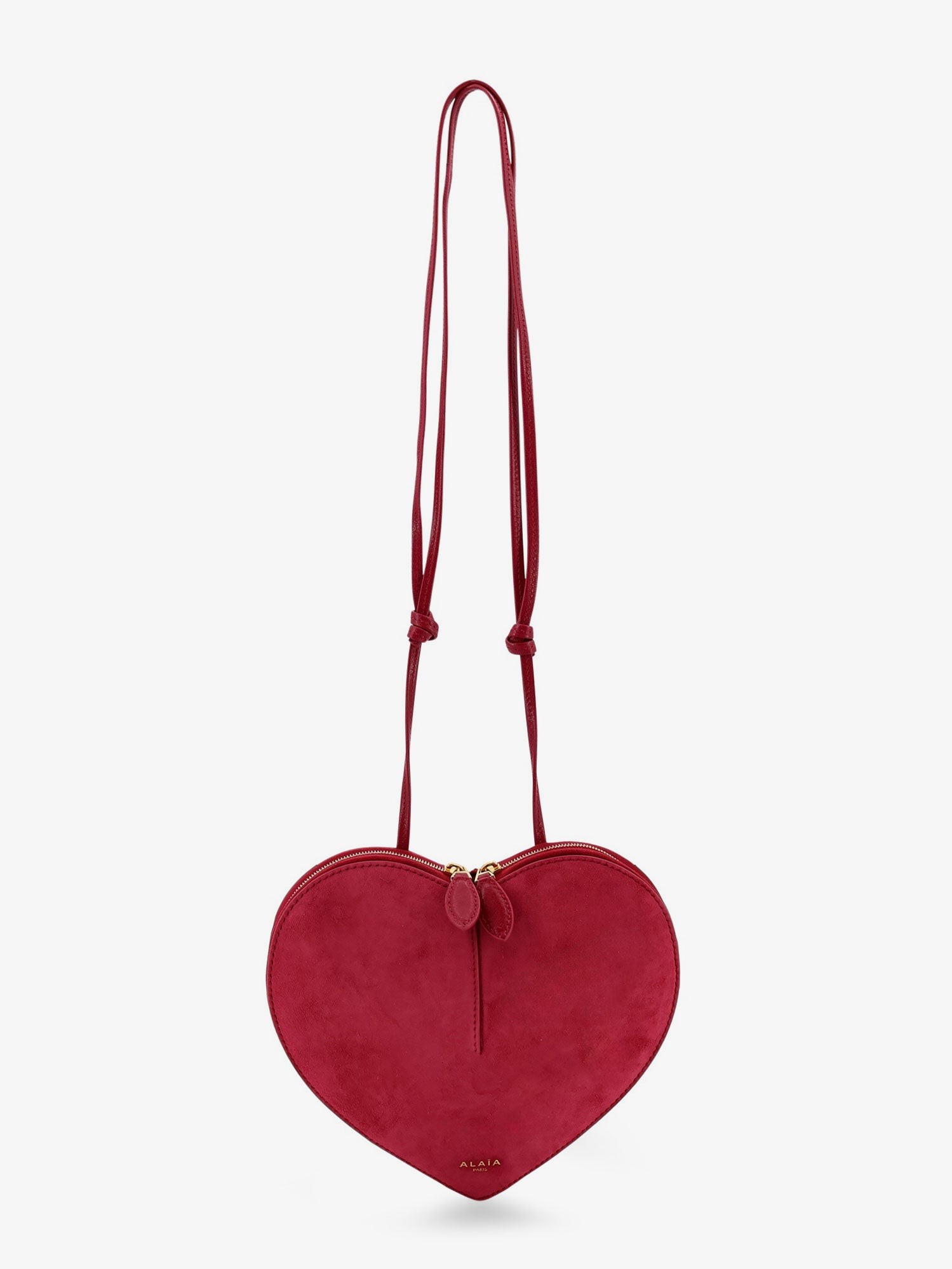 ALAIA Le Coeur Suede Crossbody Bag
