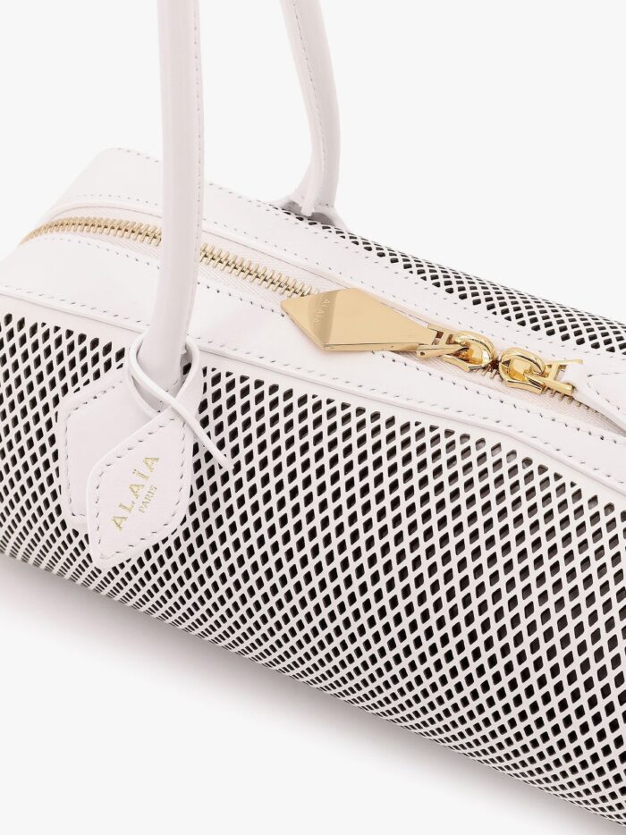 ALAIA Le Teckel Medium Leather Shoulder Bag With Fishnet Motif