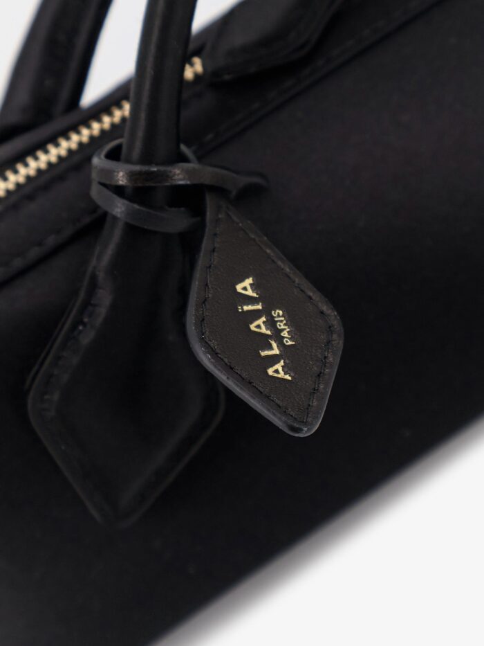 ALAIA Le Teckel Satin Handbag With Logo On The Front