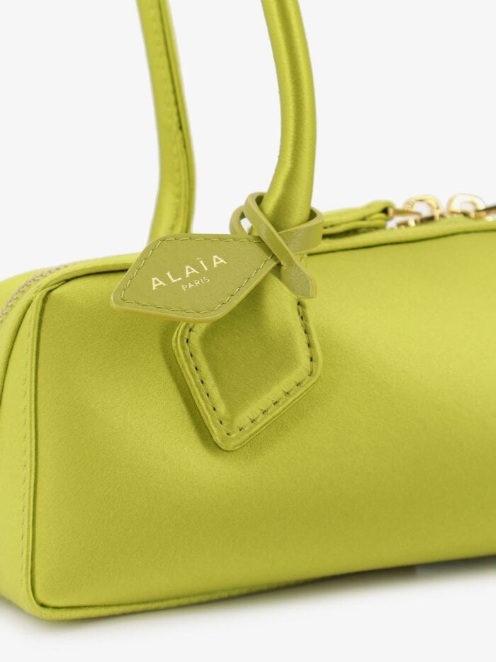 ALAIA Le Teckel Satin Shoulder Bag With Front Logo