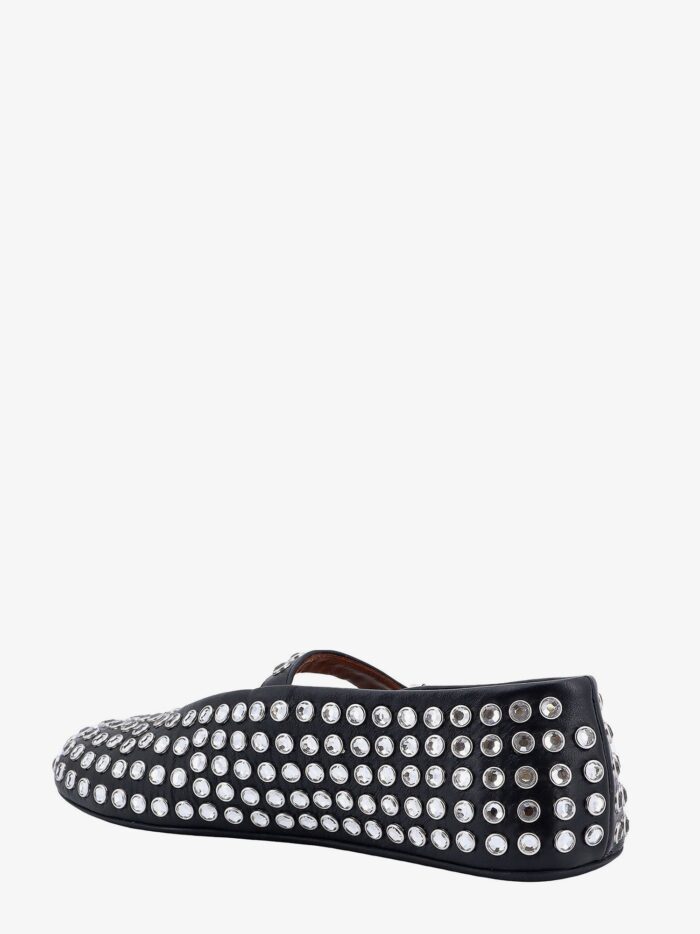 ALAIA Leather Ballerinas Strap With Rhinestones