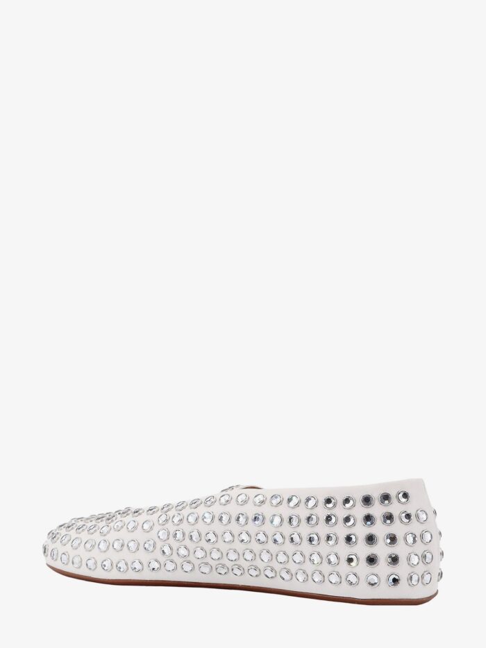 ALAIA Leather Ballet Flats With Rhinestones