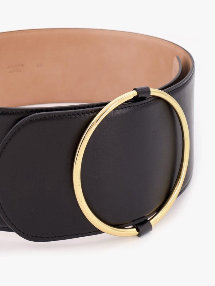 ALAIA Leather Belt With Ring Detail